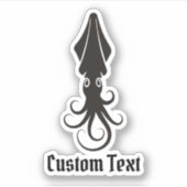 Pijlinktvis pictogram zwart sticker (Voorkant)