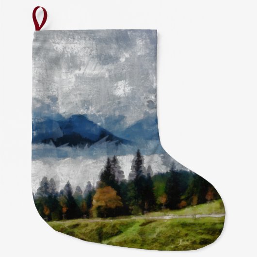 Pijlpad op een heuvel grote kerstsok (Voorkant)