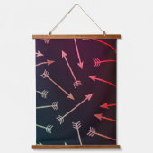 Pijlpalm, roze tinten op zwart hangend wandkleed (Voorkant)