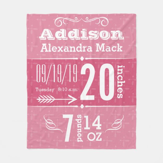 Pijlpatroon Alle kleuren babybalken bevestigen Fleece Deken (Voorkant)