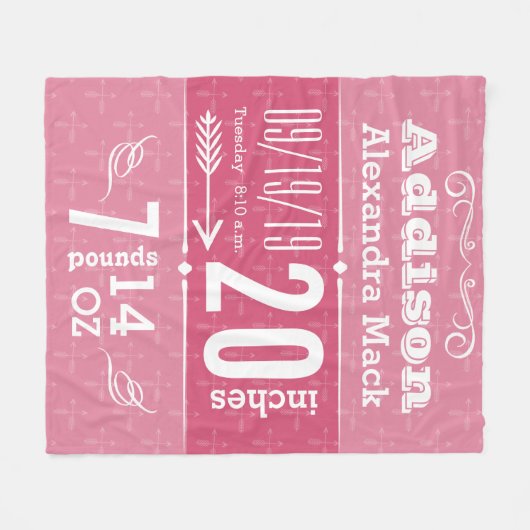 Pijlpatroon Alle kleuren babybalken bevestigen Fleece Deken (Voorkant (Horizontaal))