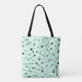 Pijlpatroon met liefdesscript | Monogram Tas (Achterkant)