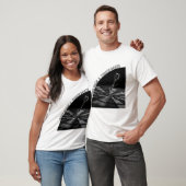 Pijlpunt minimaliseren in zwart-wit t-shirt (Unisex)