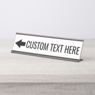 Pijlrichting met aangepaste tekst - LINKS aanwijze Bureau Naambordje