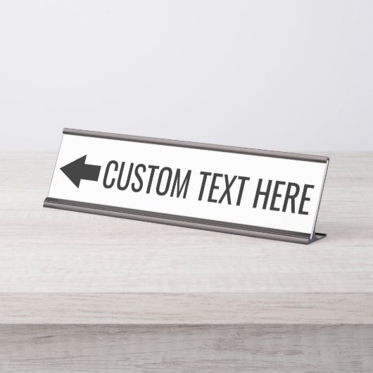 Pijlrichting met aangepaste tekst - LINKS aanwijze Bureau Naambordje (Voorkant)