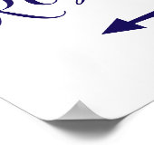 Pijlrichting Navy Blue Restrooms Linkerzijde Poster (Hoek)