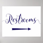 Pijlrichting van Navy Restrooms Pijl-rechts tekene Poster (Voorkant)
