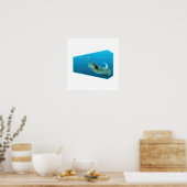 Pijlrog beweegt! Blauwe achtergrond met verloop on Poster (Keuken)