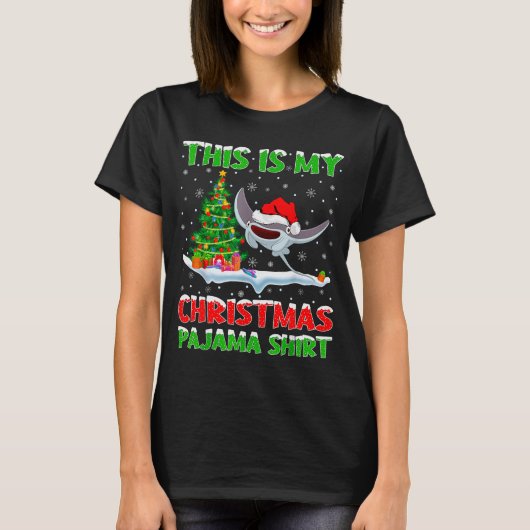 Pijlrog vis Kerstboom Lichtjes Dit Is Mijn Kerstmi T-shirt (Voorkant)