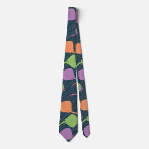 Pijlrog Vis Retro Pop Neon Abstract Stropdas