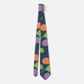Pijlrog Vis Retro Pop Neon Abstract Stropdas (Achterkant)