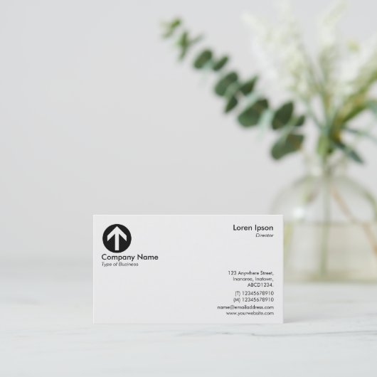 Pijlsymbool/Logo - wit Visitekaartje (Staand voorkant)