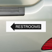 Pijlteken Restrooms Bumpersticker (Op auto)