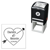 Pijltje doorboort Hart Ampersand Koppel Namen Datu Zelfinktende Stempel (In situ)