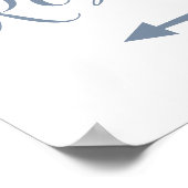 Pijltje Stusty Blue Wedding Restrooms Poster (Hoek)