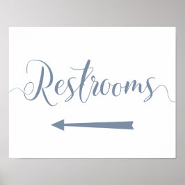 Pijltje Stusty Blue Wedding Restrooms Poster