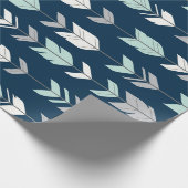 Pijlvangers - munt/grijs op marineblauw Gift Wrap Cadeaupapier (Hoek)