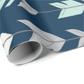 Pijlvangers - munt/grijs op marineblauw Gift Wrap Cadeaupapier (Rol Hoek)