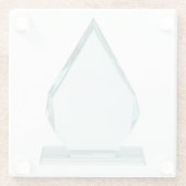 Pijlvormige kristal award glazen onderzetter (Achterkant)