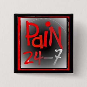 Pijn 24/7-knoopbadge - chronische onzichtbare ziek vierkante button 5,1 cm