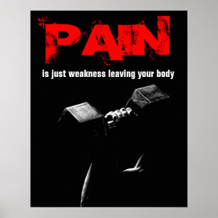 Pijn Bodybuilding Fitness Inspirerend Dumbell Poster