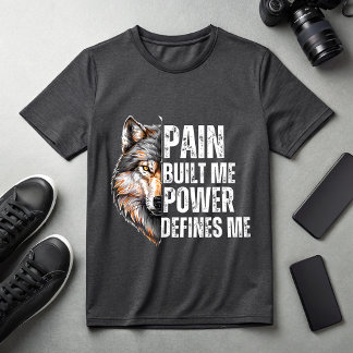 Pijn Bouwde Me Kracht Definieert Me Wolf Motiveren T-shirt