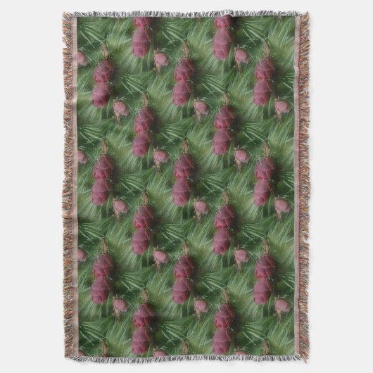 Pijn Cones en Pine Needles Natuur Patroon Deken (Voorkant Verticaal)