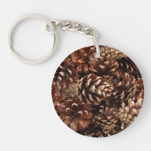 Pijn Cones en Pine Needles Sleutelhanger