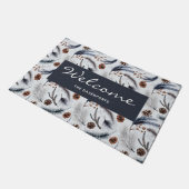 Pijn Cones & Needles Waterverf Patroon Welkom Deurmat (Schuin)