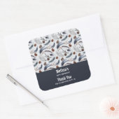 Pijn Cones & Pine Needles Winter Pattern Favor Vierkante Sticker (Envelop)