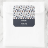Pijn Cones & Pine Needles Winter Pattern Favor Vierkante Sticker (Tas)