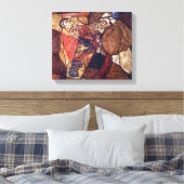 Pijn, de Doodsstrijd door Egon Schiele Canvas Afdruk (Insitu (Slaapkamer))