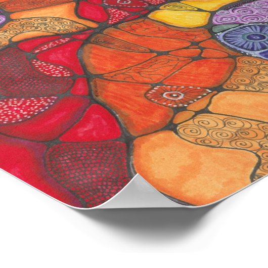 Pijn doodle print 8x8in. (Hoek)