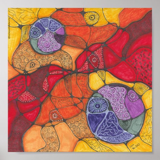 Pijn doodle print 8x8in. (Voorkant)