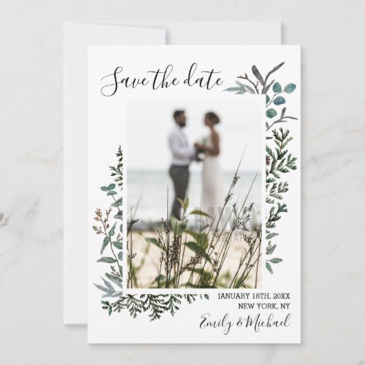 Pijn en Eucalyptus Sla de datum op Kaart (Voorkant)