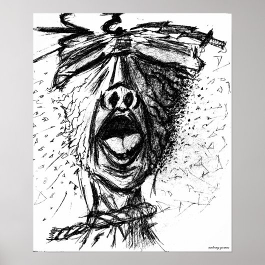 Pijn en frustratie - Potlood Schets Poster (Voorkant)