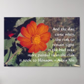 Pijn en risico - Anais Nin - poster (Voorkant)