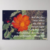 Pijn en risico - Anais Nin - poster (Voorkant)
