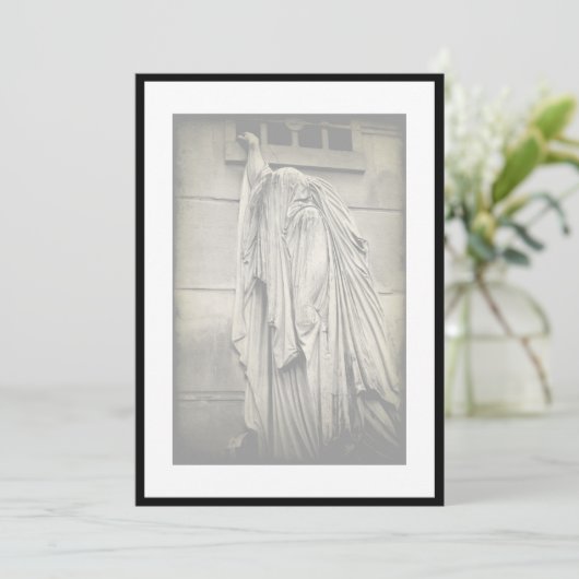 Pijn en verdriet Uitnodiging voor begrafenisaankon (Staand voorkant)