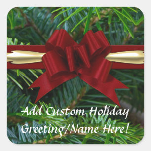 Pijn/Goud/Rode Boog Vierkante Sticker