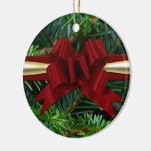 Pijn/Goud/Rode Bow Keramisch Ornament (Links)