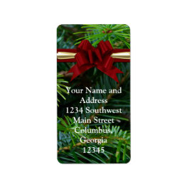 Pijn/Goud/Rode Vlinderboom Kerstmis Etiket