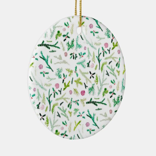 Pijn, Holly en Sugarplums Keramisch Ornament (Rechts)