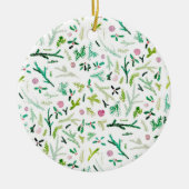 Pijn, Holly en Sugarplums Keramisch Ornament (Voorkant)