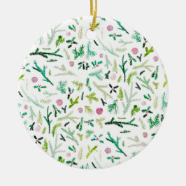 Pijn, Holly en Sugarplums Keramisch Ornament