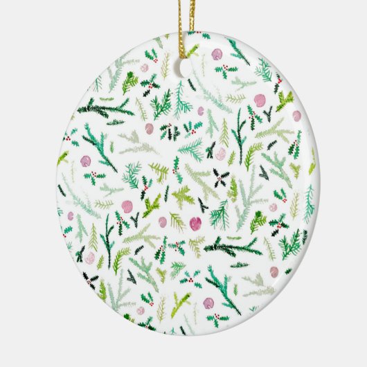 Pijn, Holly en Sugarplums Keramisch Ornament (Links)