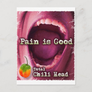 Pijn is goed - Chili hoofd Briefkaart