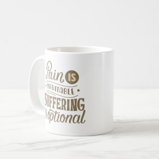 Pijn is onvermijdelijk lijden is optioneel koffiemok (Voorkant links)