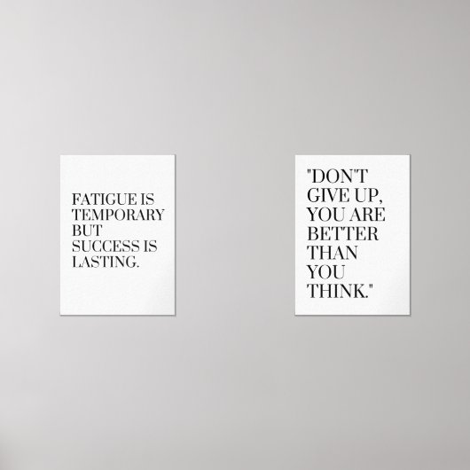 Pijn is tijdelijk, maar succes is blijvend muurkunst sets (Voorkant)