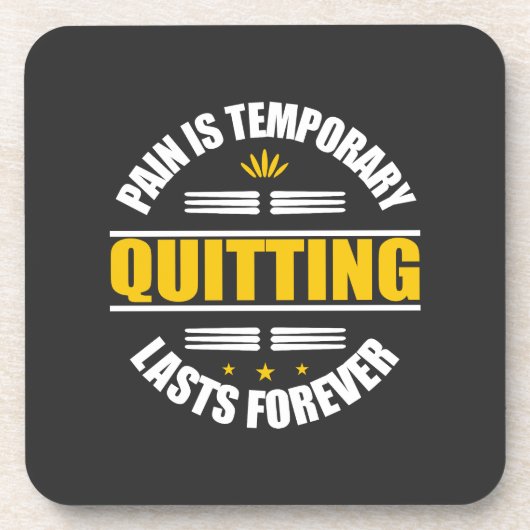 Pijn is voor altijd tijdelijk uitzenden bier onderzetter (Voorkant)